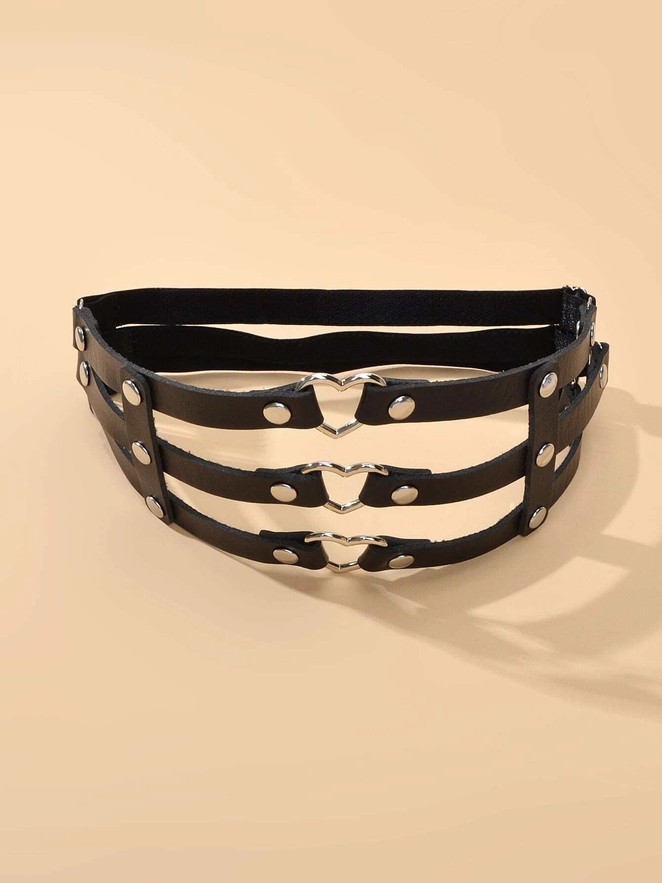 Punk Gothic Black Pu Leather Elastic Leg Chain Cosplay Party Body Jewellery Gift-1